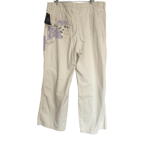 NWT Ralph Lauren Floral High Rise Wide Leg Jeans Painted Floral 16W - Picture 8 of 8